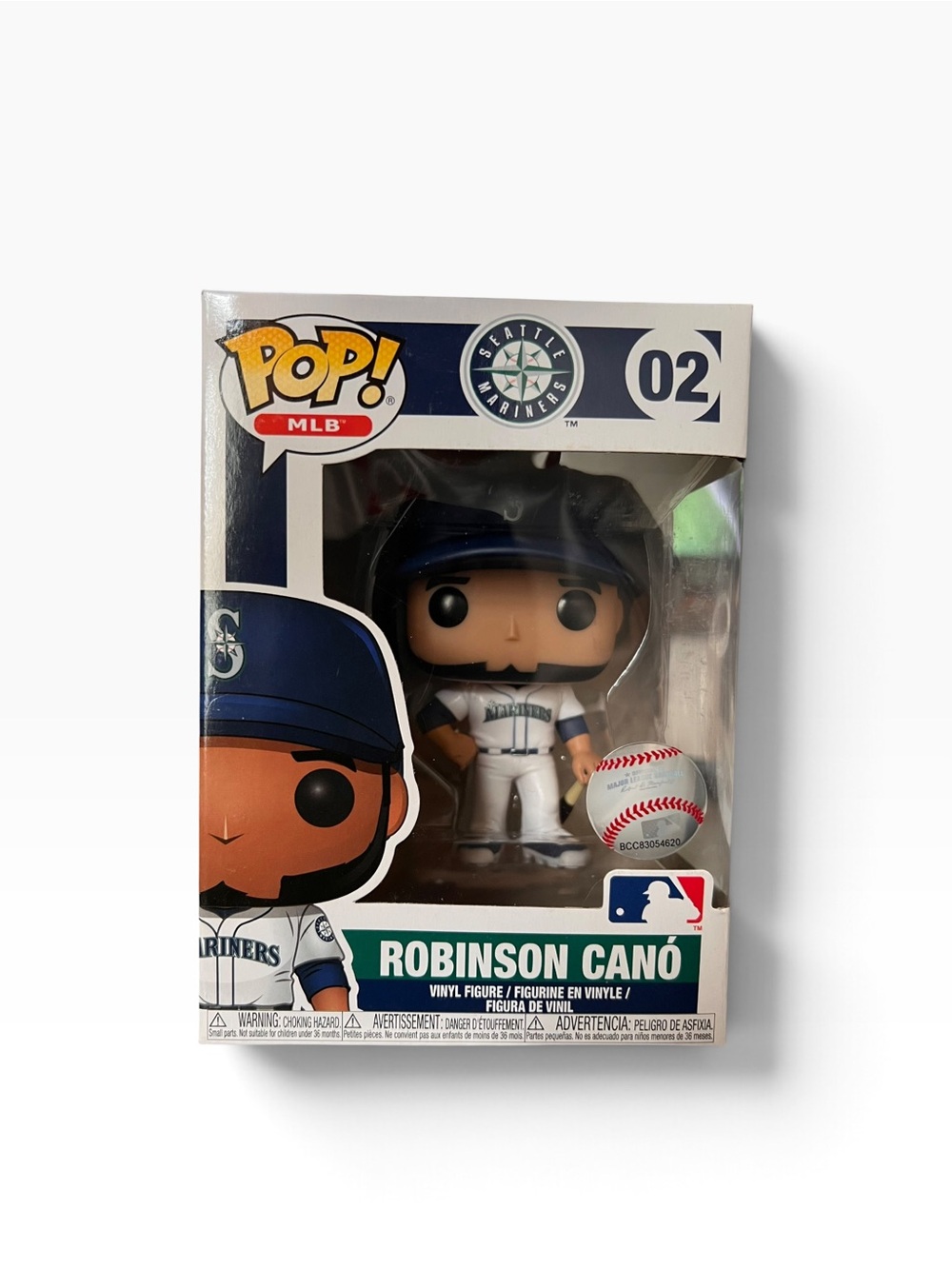 Funko Pop! MLB Robinson Cano #02 Seattle Mariners White Uniform Baseball